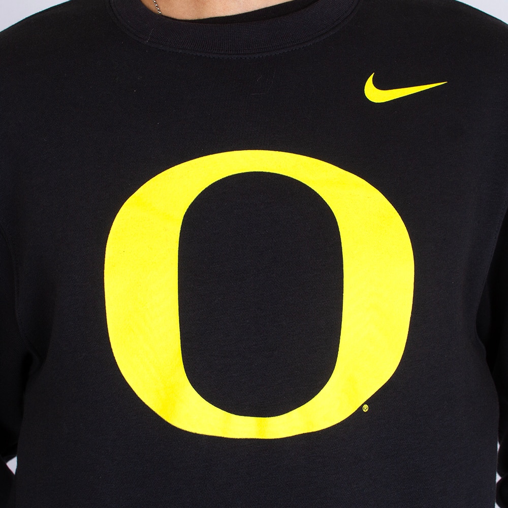Classic Oregon O, Nike, Black, Pullover, Cotton Blend, Men, Crew neck, Sweatshirt, 916367